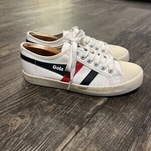 Gola Coaster Tie Casual Sneaker Size 7 Blue Red White EU 38 UK 5
